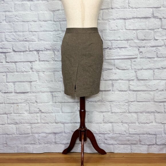 Baum und Pferdgarten Taupe Wool Blend Tweed Button Front Skirt - Picture 2 of 9